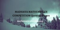 Madhava Mathematics Competition Scholarship Test, India